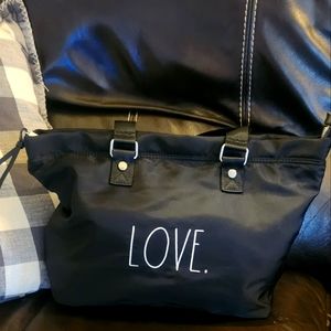 Rae Dunn LOVE tote black purse